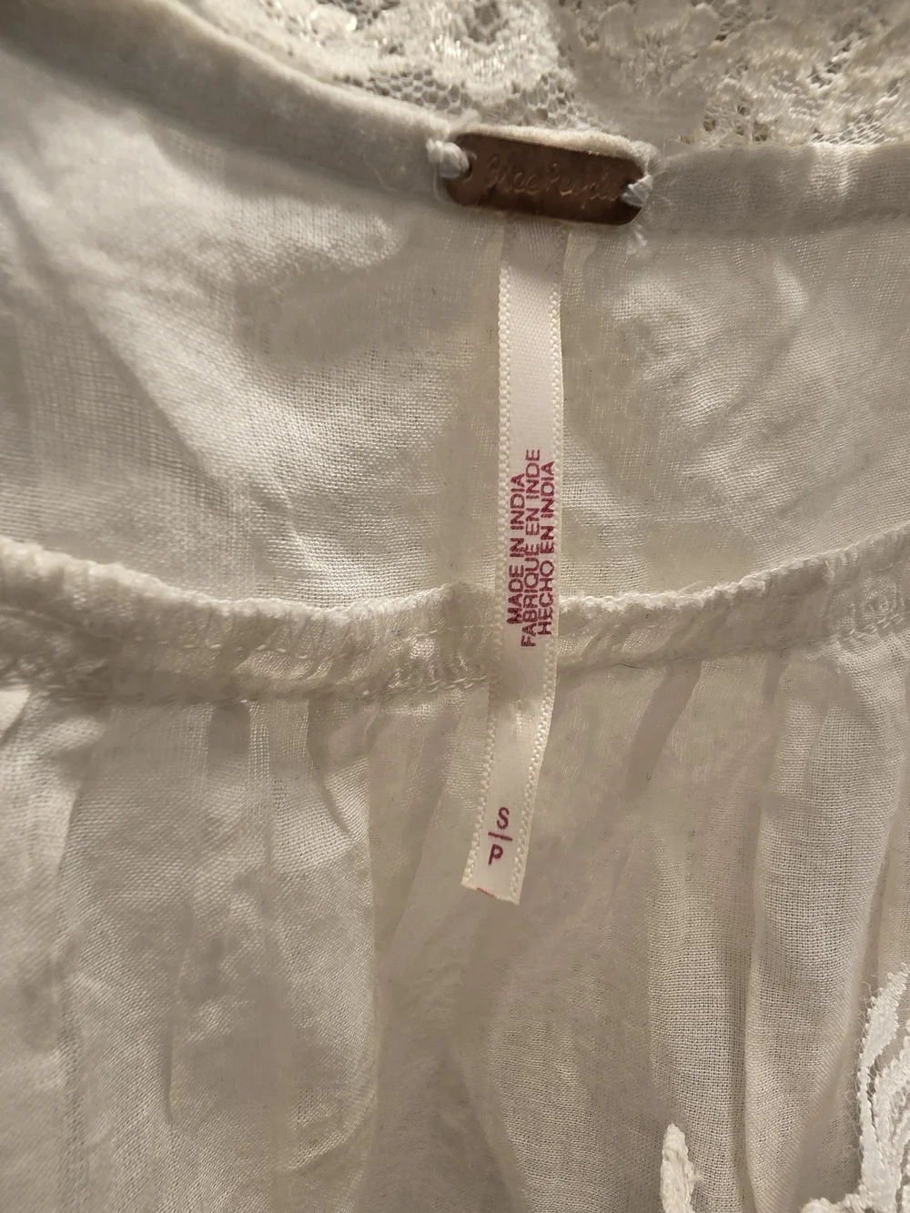 Free People Evermore White Lace-Trim Tank Top